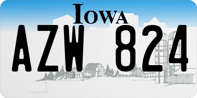 IA license plate AZW824