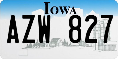 IA license plate AZW827