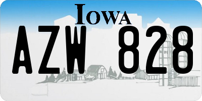 IA license plate AZW828