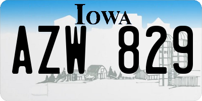 IA license plate AZW829