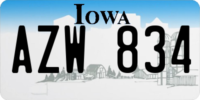 IA license plate AZW834