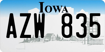 IA license plate AZW835