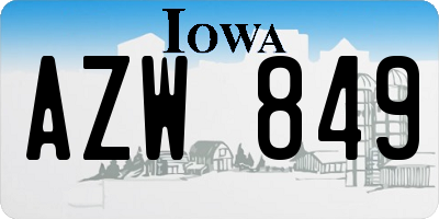 IA license plate AZW849