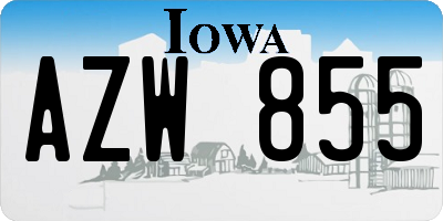 IA license plate AZW855
