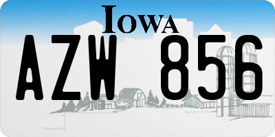 IA license plate AZW856