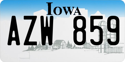 IA license plate AZW859