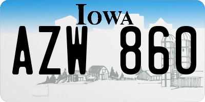 IA license plate AZW860