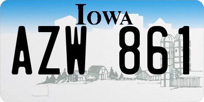 IA license plate AZW861