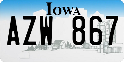 IA license plate AZW867