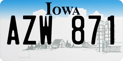IA license plate AZW871