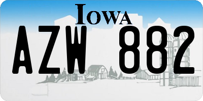 IA license plate AZW882