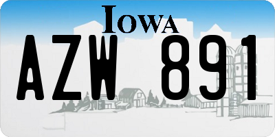 IA license plate AZW891