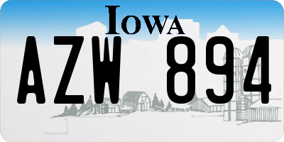 IA license plate AZW894