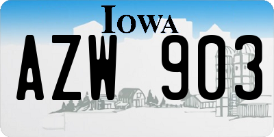IA license plate AZW903
