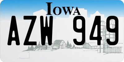 IA license plate AZW949