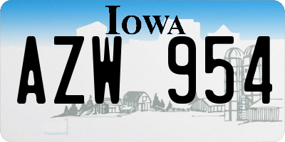 IA license plate AZW954