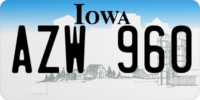 IA license plate AZW960