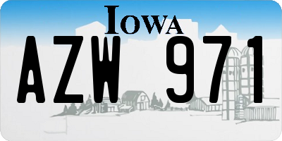 IA license plate AZW971