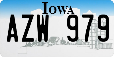 IA license plate AZW979