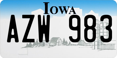 IA license plate AZW983
