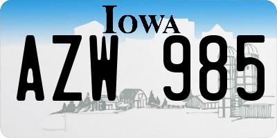 IA license plate AZW985