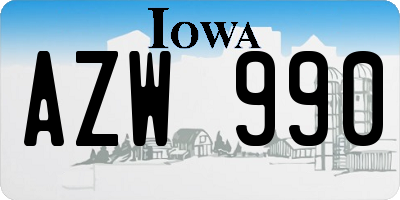 IA license plate AZW990