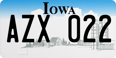 IA license plate AZX022