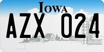IA license plate AZX024