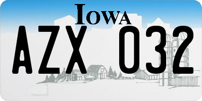 IA license plate AZX032