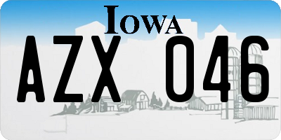 IA license plate AZX046