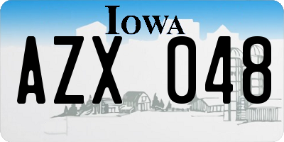 IA license plate AZX048