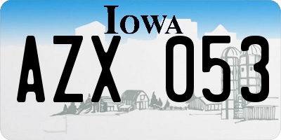 IA license plate AZX053
