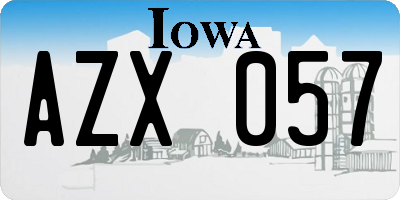 IA license plate AZX057
