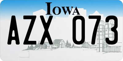IA license plate AZX073