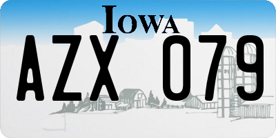 IA license plate AZX079