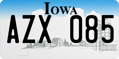IA license plate AZX085