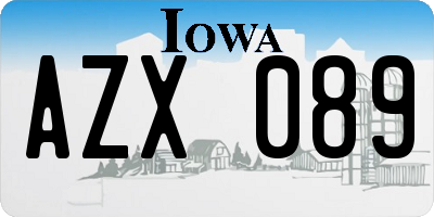 IA license plate AZX089