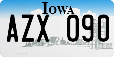 IA license plate AZX090