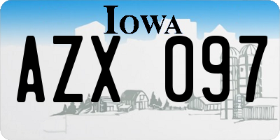 IA license plate AZX097