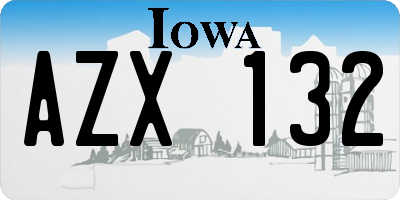 IA license plate AZX132