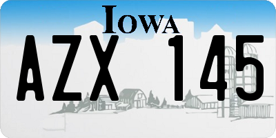 IA license plate AZX145
