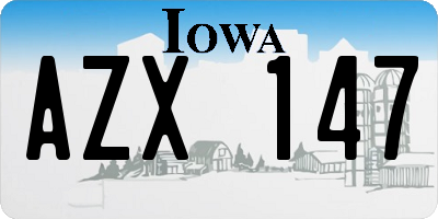IA license plate AZX147