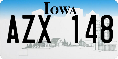 IA license plate AZX148
