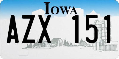 IA license plate AZX151
