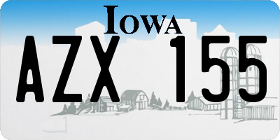 IA license plate AZX155
