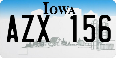 IA license plate AZX156