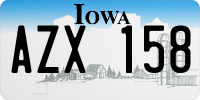 IA license plate AZX158