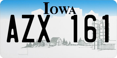 IA license plate AZX161