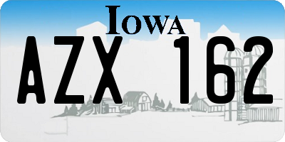 IA license plate AZX162