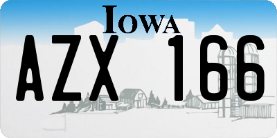 IA license plate AZX166
